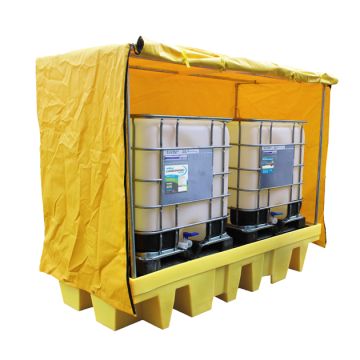 Double IBC Bund - Spill Pallet With Cover