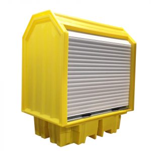 Plastic covered 2 barrel spill pallet no2
